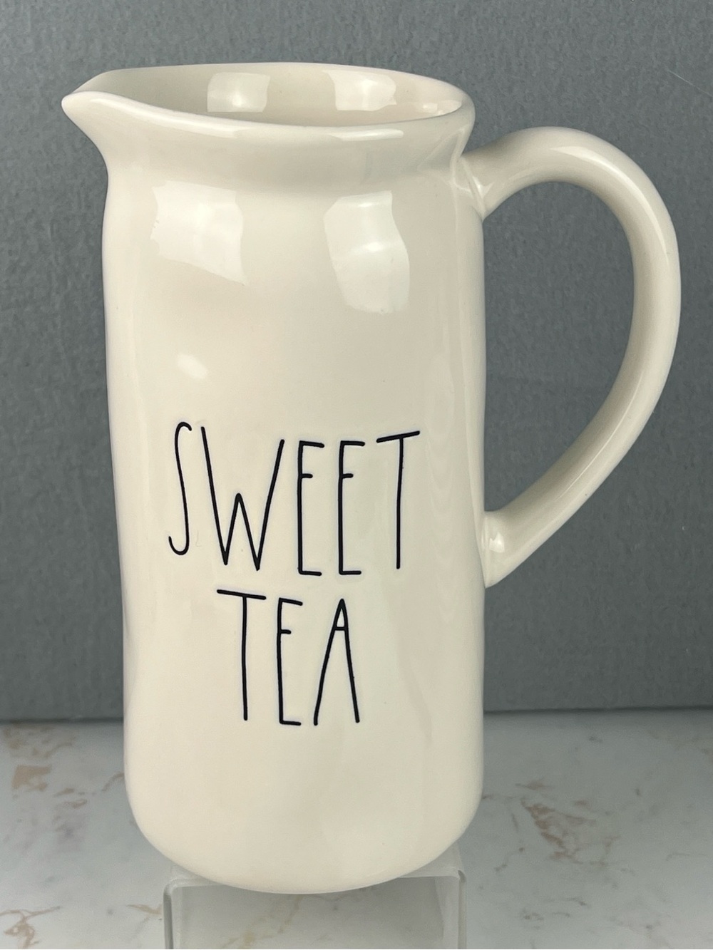 Rae Dunn SWEET TEA Ceramic Drinking Pitcher Kitchen Farmhouse Cottage Modern